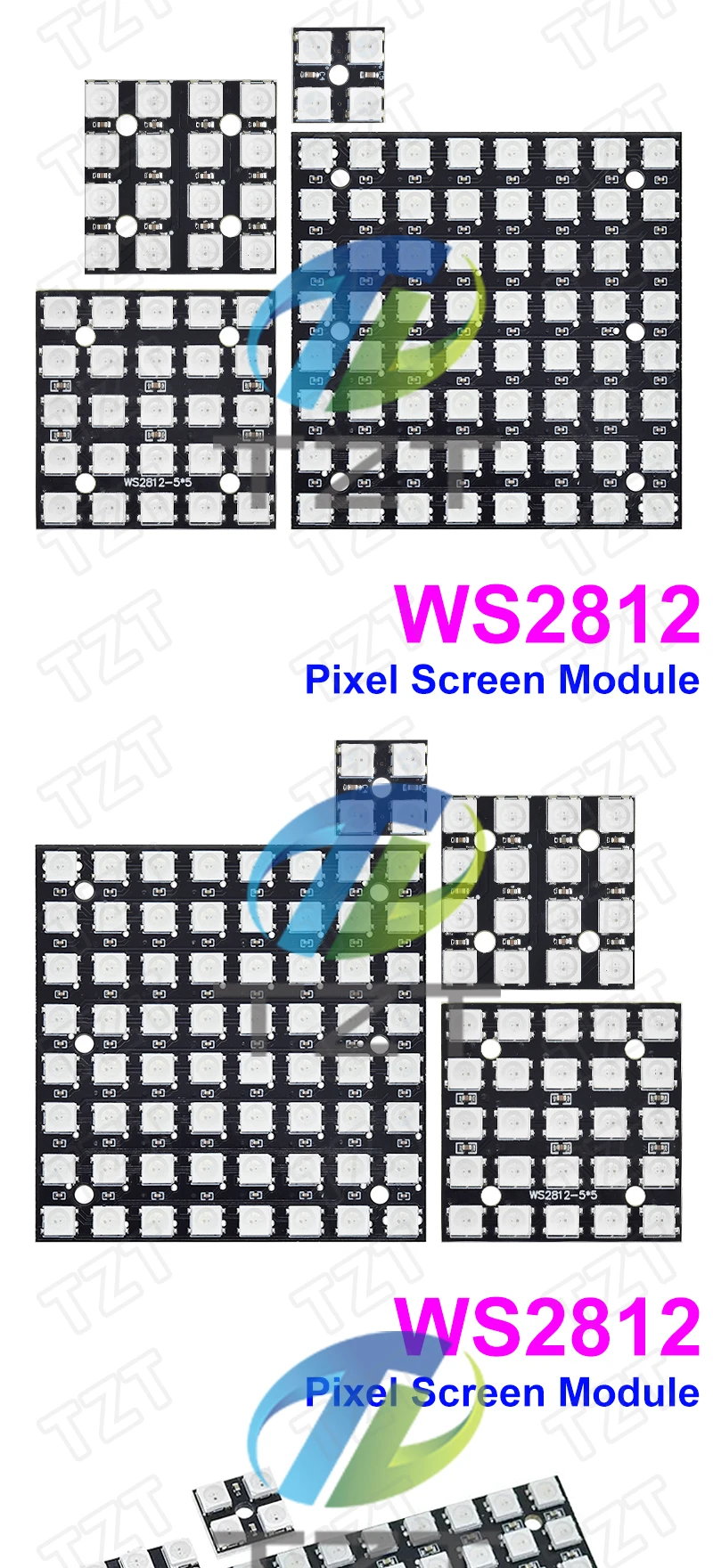 Neue ws2812 led 5050 rgb 8x8 led matrix für arduino marke ws2812b 8*8 4 16 25 64-bit voll farbe 5050 rgb led lampe panel leuchte – Detail 3