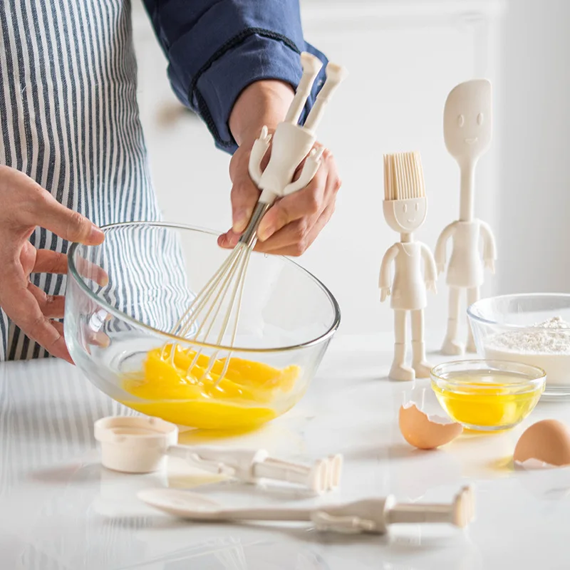 White Creative Butter Cooking Multi Purpose Mini Spatula Food Grade Silicone Cookie Pastry Scraper 5Pcs/Set silicone spatula cream spatula silicone scraper cake spatula