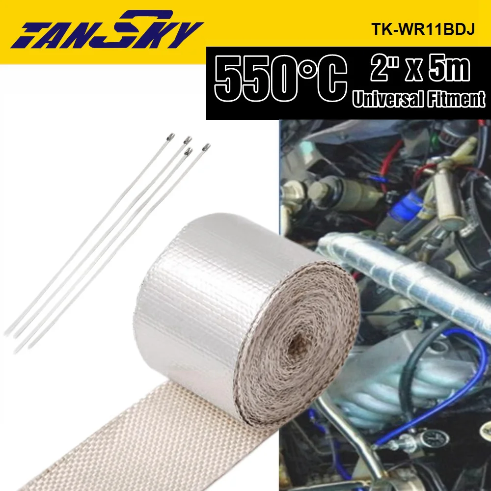 TANSKY 2 x 5M Aluminum Fiber Glass Reinforced Tape Heat Shield Resistant  Wrap For All Intake Pipe Suction Kit TK-WR11BDJ - AliExpress
