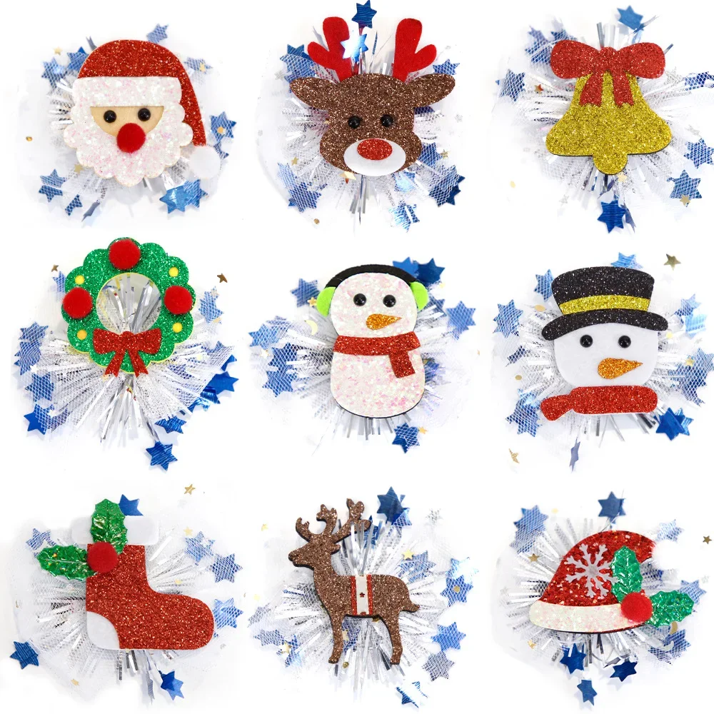 

Christmas Hairpin Cartoon Santa Claus Elk Snowman Xmas Tree Hair Clip Merry Christmas Decor Noel Gifts for Kids Happy New Year