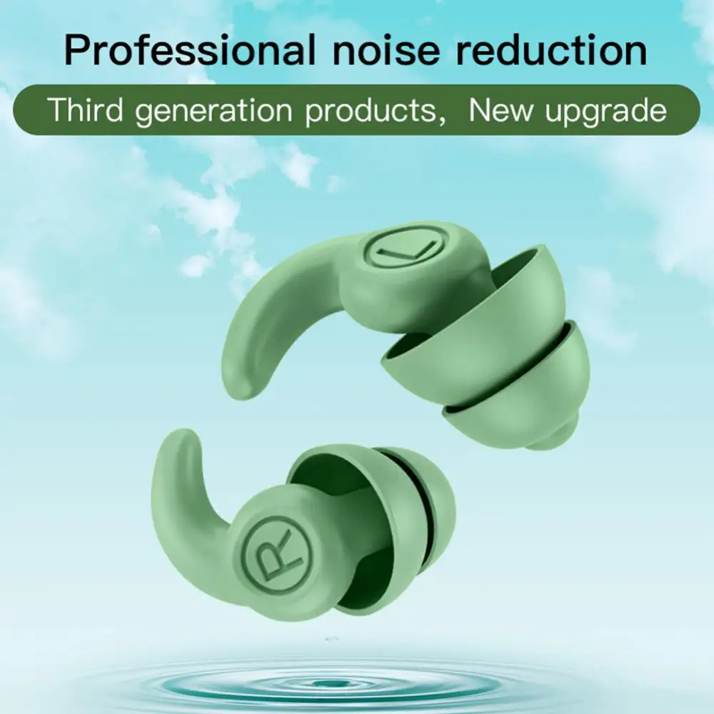 

New Noise-reducing Earplugs Silicone Soundproof Anti-noise Mute Sleep Student Dormitory Swimming Nasal Clip Waterproof Earplugs