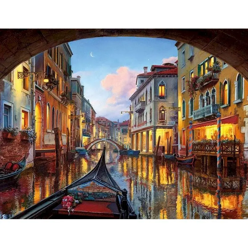 DIY Framed Canvas Oil Painting Kit for Adults - Creative Coloring and Home Decoration