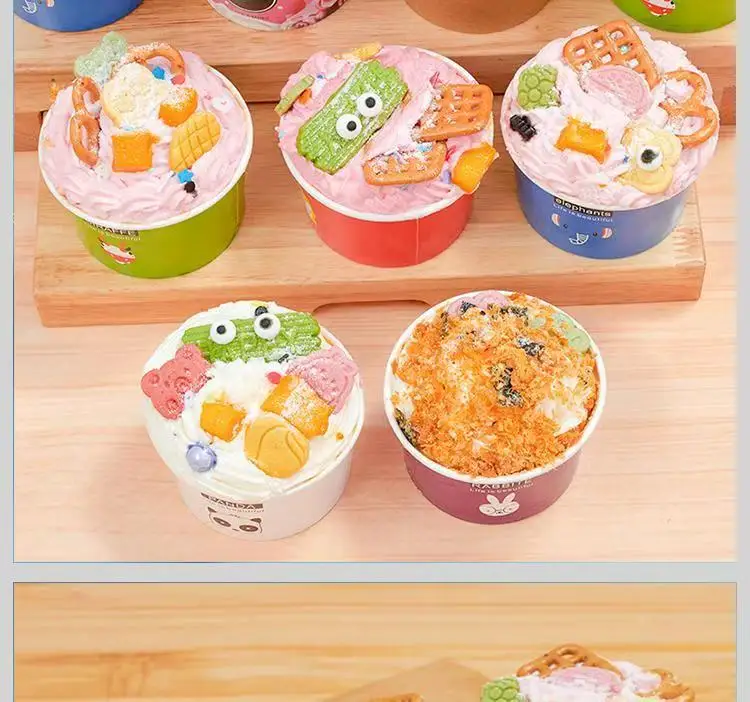 50PCS Paper Cups Birthday Party Favors Dessert Cup High Quality Cartoon Ice Cream Bowl 100ml Small Round Disposable