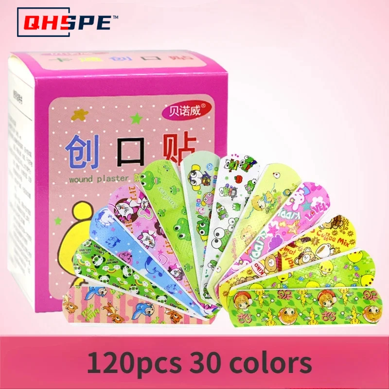 Cute Cartoon Medical Patch Waterproof Wound Adhesive Bandages Dustproof Breathable First Band Aid Adhesive Kids 120pcs medical bandage