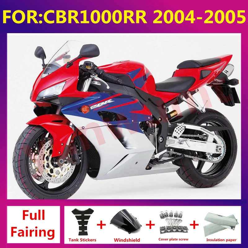 

Motorcycle Injection full Fairings Kit fit For CBR1000RR CBR 1000RR CBR1000 RR 2004 2005 Bodywork fairing kit zxmt set red blue