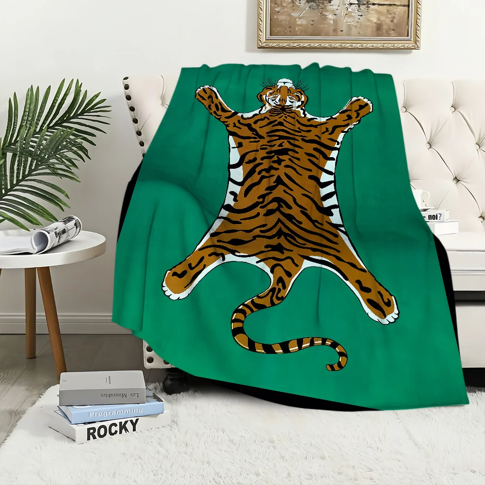 Adler warm retro soft plush blanket Tiger j-Jonathan for sofa living room office Moroccan Ethnic bedroom travel Rug gift Flannel 4