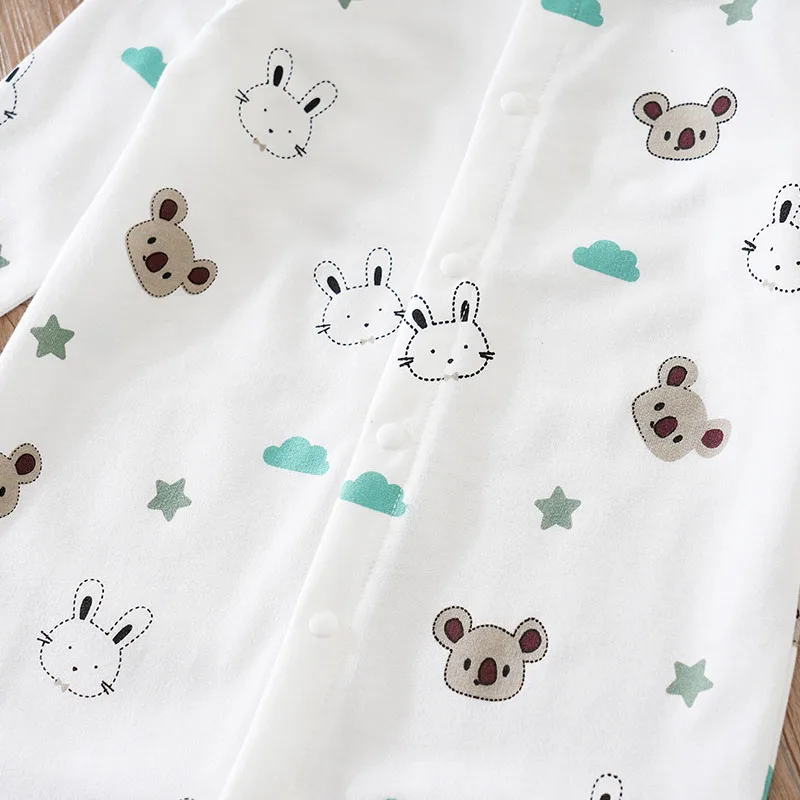 2pcs Infant's Bunny Koala Print 0-24M Bodysuit Spring and Autumn Comfy Long Sleeve Onesie Baby Boy's Clothing As Gift baby jumpsuit