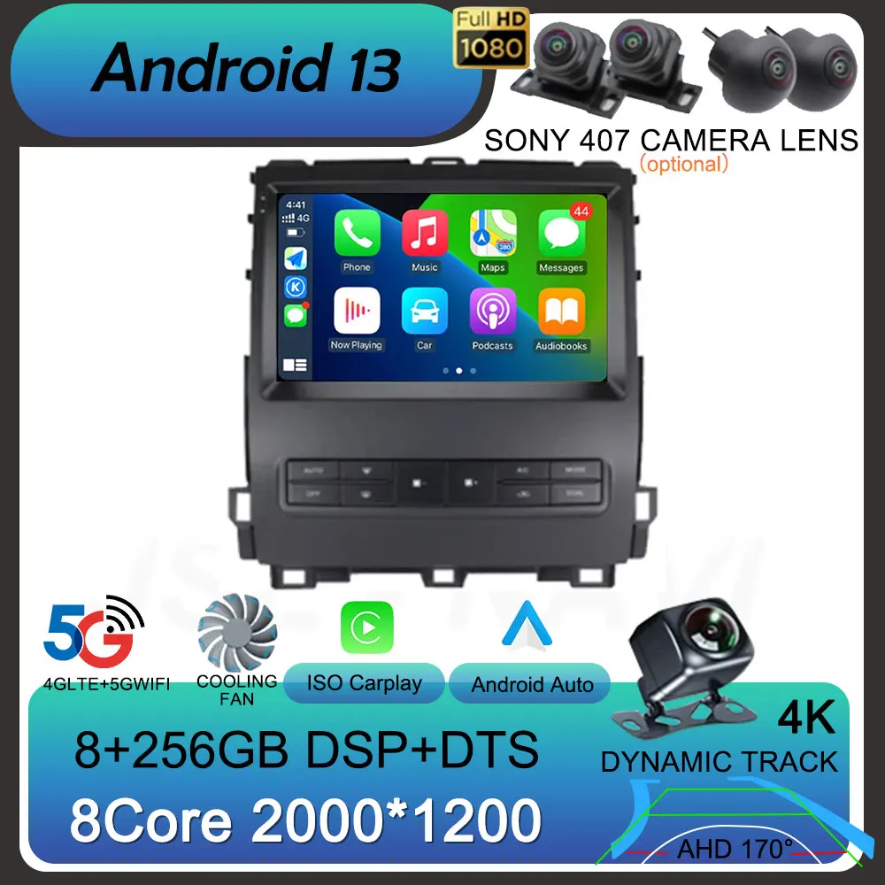 

Android 13 Car Radio For Toyota Land Cruiser Prado 120 For Lexus GX470 GX 470 J120 2002 - 2009 Multimedia Video Navi GPS Player