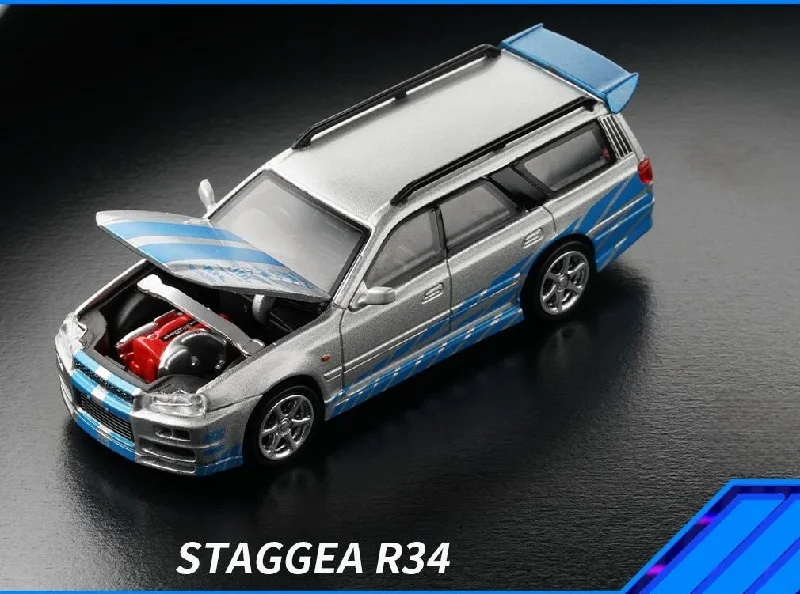 

XCarToys x Pop Race 1:64 Stagea R34 литая модель автомобиля