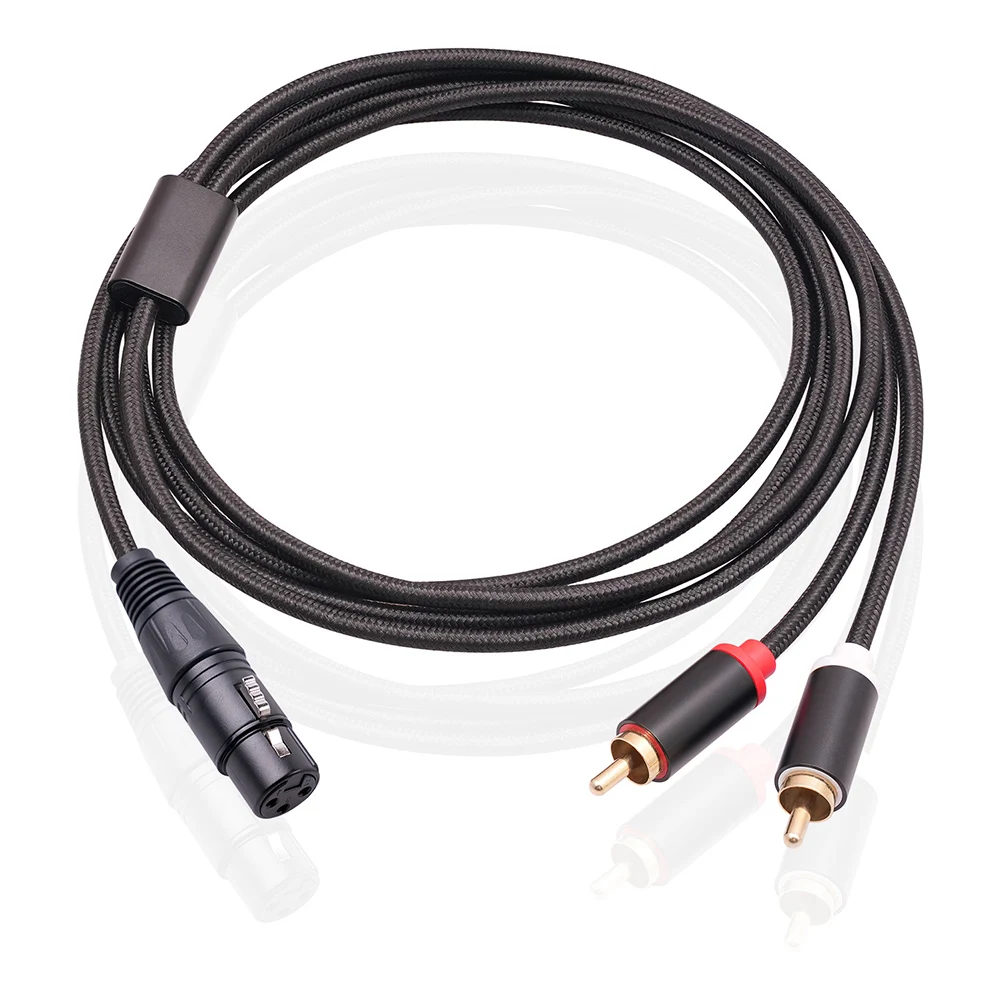 Retoo Cavo Audio 3,5mm A 2 RCA, Jack Maschio Doppio RCA 150cm, Cavo Aux Universale Per Impianti Hi-Fi TV Casse Stereo Computer, Segnale Analogico Senza Perdita