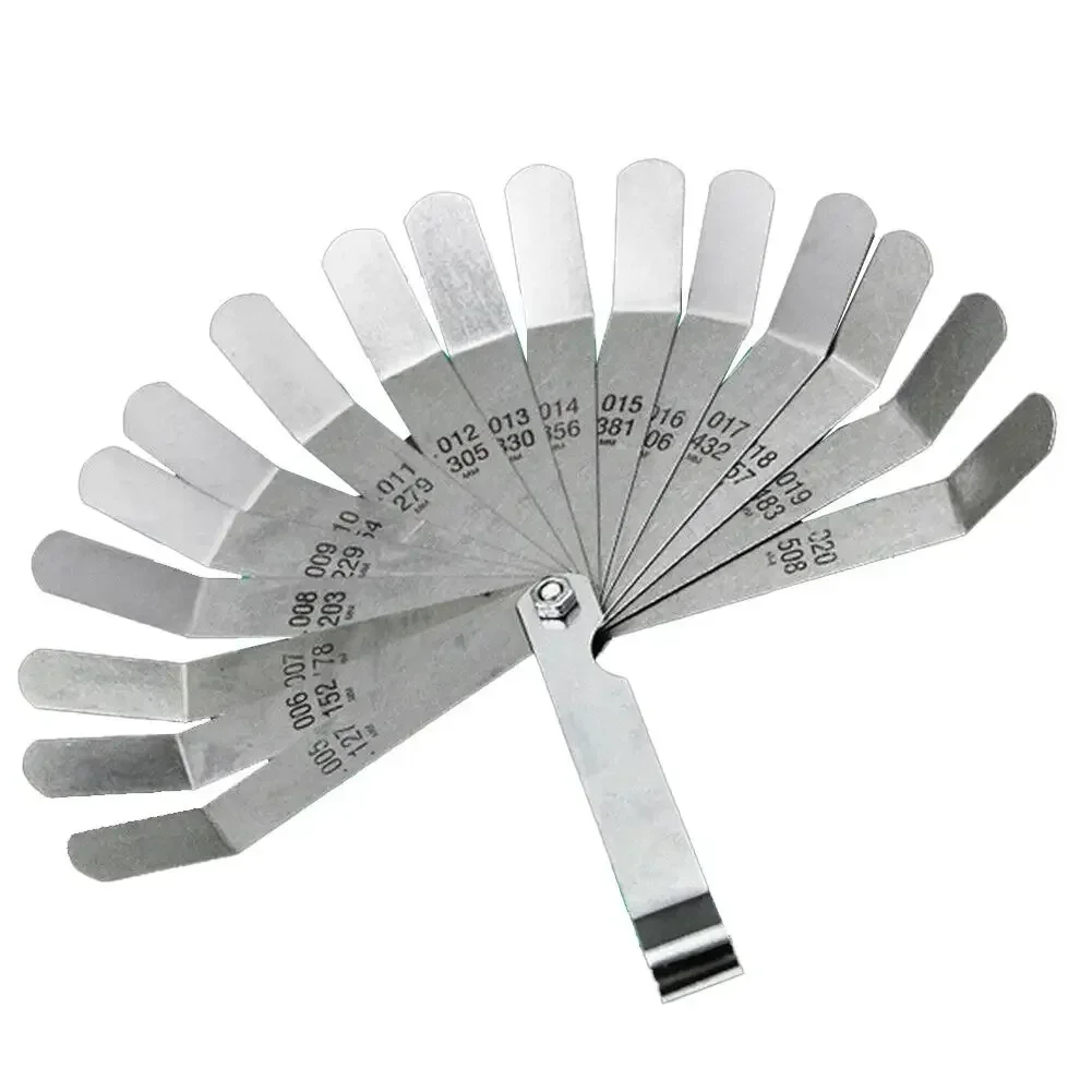 Feeler Gauge 16 Blades Feeler Gauge 0.127 To 0.508mm Curved Stainless Steel