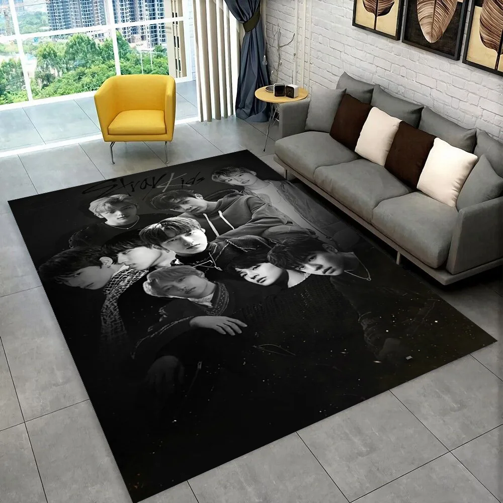 3D Print Stray Kids Kpop Star Gift Carpet Rug for Bedroom Living