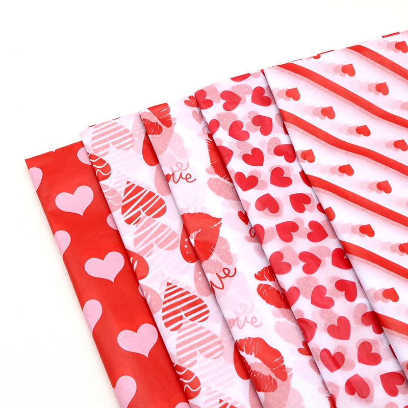 Carta Velina Per Regali 50x70 Cm | 40 Fogli Con Motivo Cuore E Happy Birthday, Per Confezioni E Decorazioni