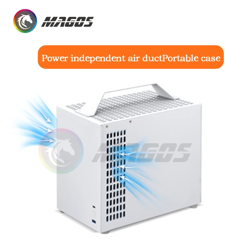 ITX Portable Side Transparent Desktop Computer SFX Power Supply Mini All Aluminum Chassis