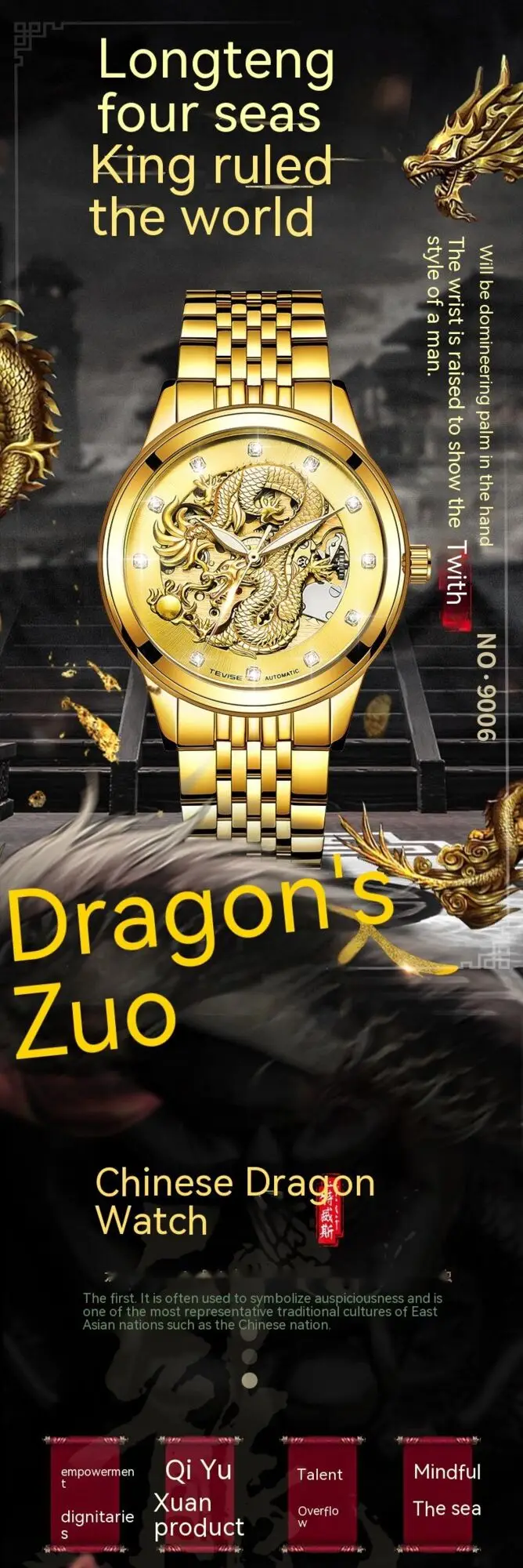 Men's Luxury Automatic Wrist Watch Waterproof Mechanical Zodiac_voghion.com
