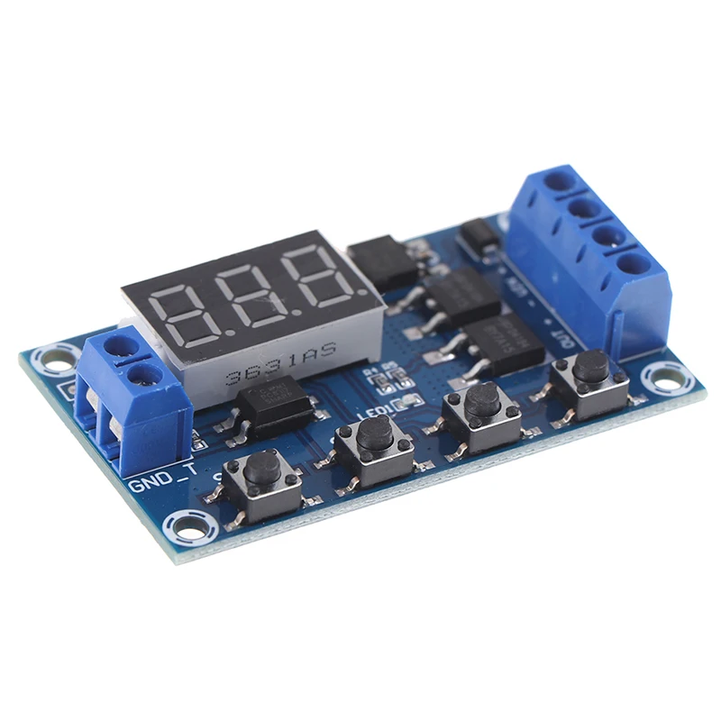 Dc 6-30V Dual Mos Led Digital Time Delay Relais Switch Module Printplaat