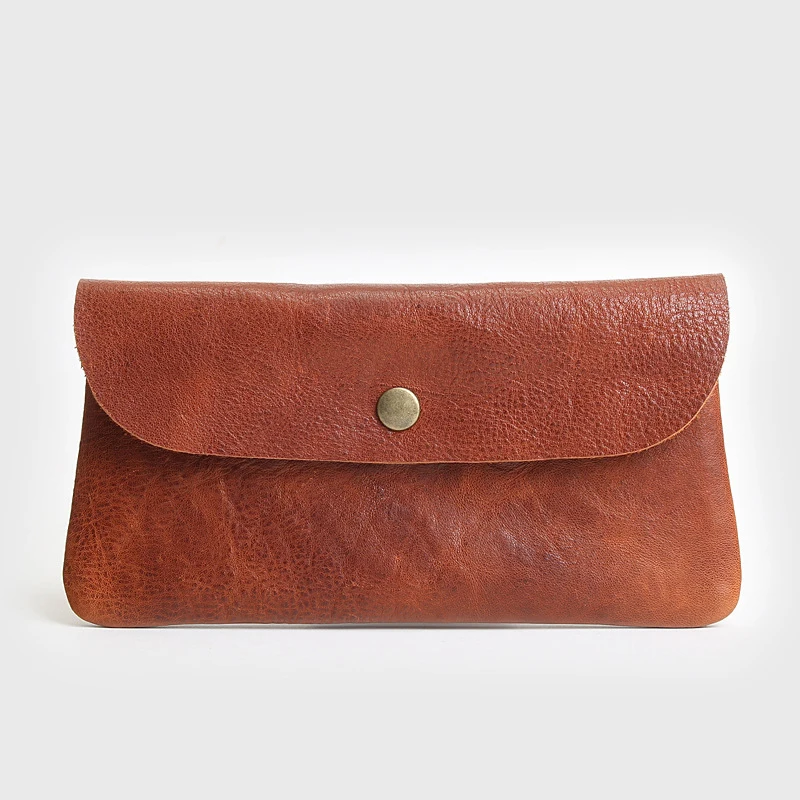 Кошельки из натуральной кожи для мужчин и женщин, винтажные длинные тонкие бумажники из воловьей кожи с держателем для паспорта и карт, сумка для телефона на молнии с кармашком для мелочи