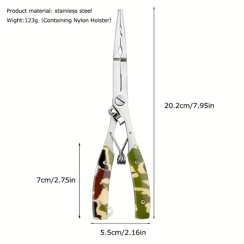 Description Picture 6 of itemFish Pliers Ergonomics Anti-slip High-strength Multifunctional Cut Fishing Line Fishing Tied Hooks Pliers Angling Equipment