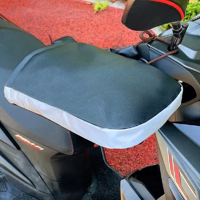 Motorcycle Handlebar Mitten Universal Gloves Plush Lining Waterproof PU Gloves Hand Warmer Winter Warm for Scooter Snowmobile 3