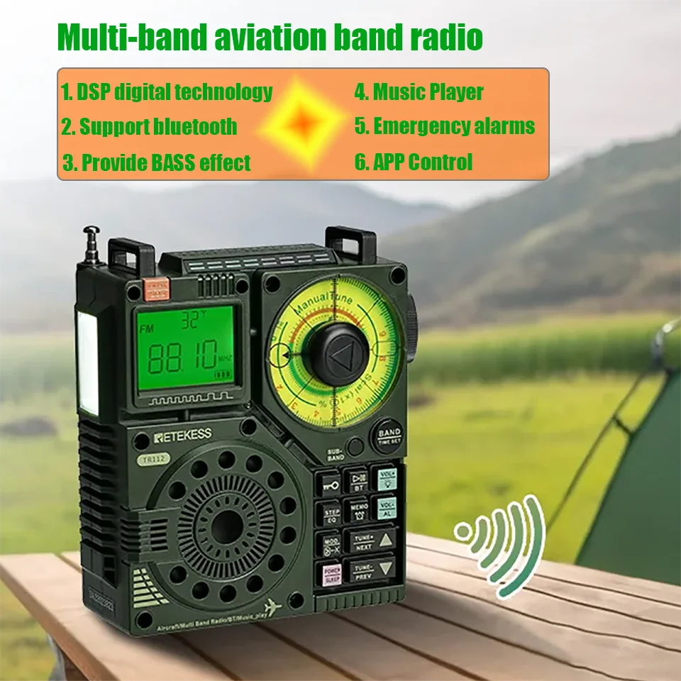 Portable-AM-FM-WB-SW-AIR-Band-Radio-Bluetooth-Radios-Receiver-DSP ...
