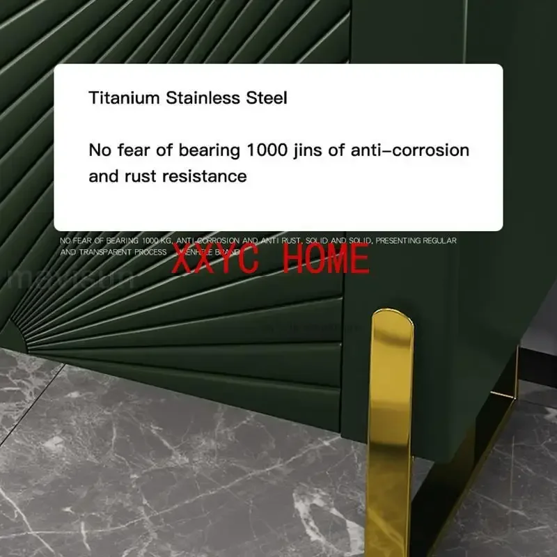 Vintage Dark Green Entrance Cabinet Light Luxury Style Living Room Simple Modern Slate Decorative Sideboard Kitchen Furniture