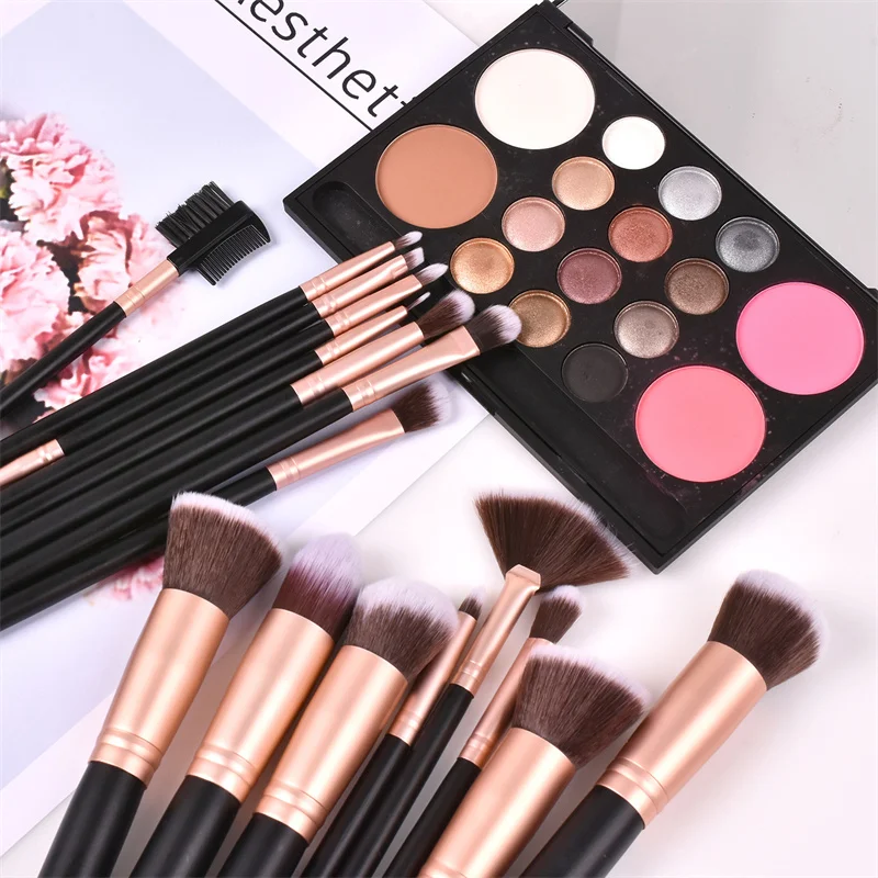 

16 Pcs / Set Professional Makeup Brushes Set Premium Synthetic Foundation Blending Face Powder Blush Eye Shadows Brushes Woment