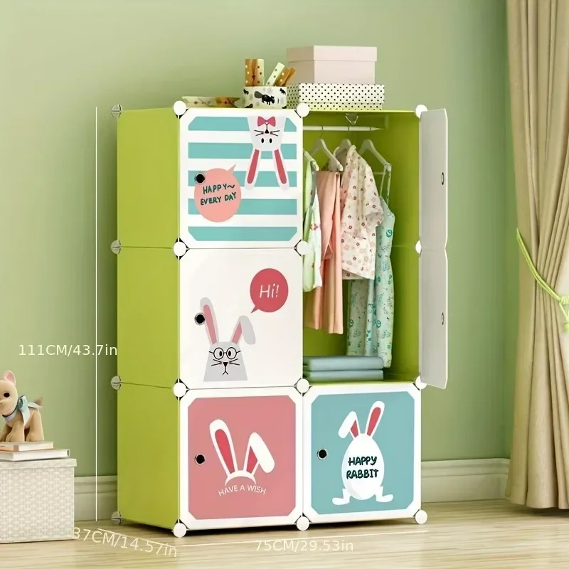 Dress Child Wardrobe Closet Baby Clothes Portable Kids Cabinet Easy Assembly Meuble Chambre Enfant Furniture for Toys Organizer