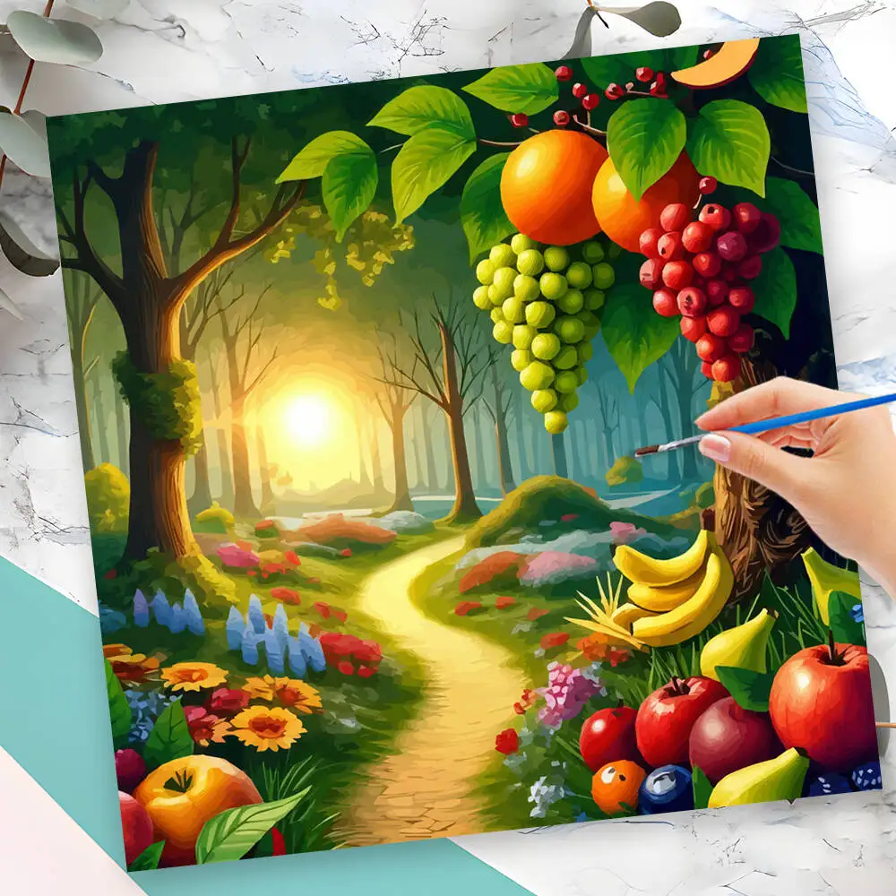 Evershine Paint Kit For Adults Sunset Landscape Painting By Numbers ...