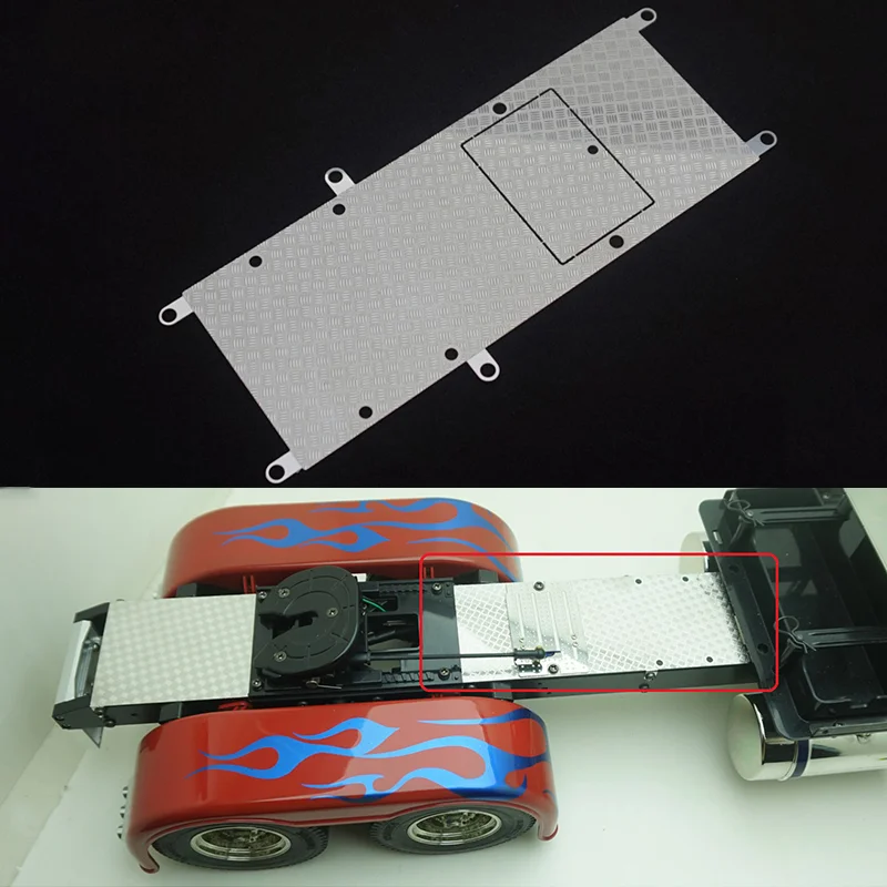 

Декоративный чехол с металлической нескользящей пластиной для 1/14 Tamiya RC грузовик прицеп самосвал король буксир 56344 автомобильные запчасти «сделай сам»