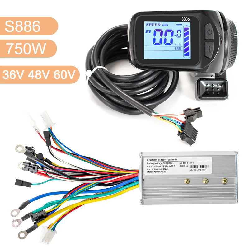 Borstelloze controller en display voor 36V 48V 52V 1500W Elektrische