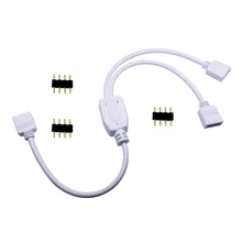 

1 To 2 RGB 4Pin LED Strip Light Female Male Connector Cable Extension LED RGB Y Splitter Cable 3528 5050 Lighting Accessories