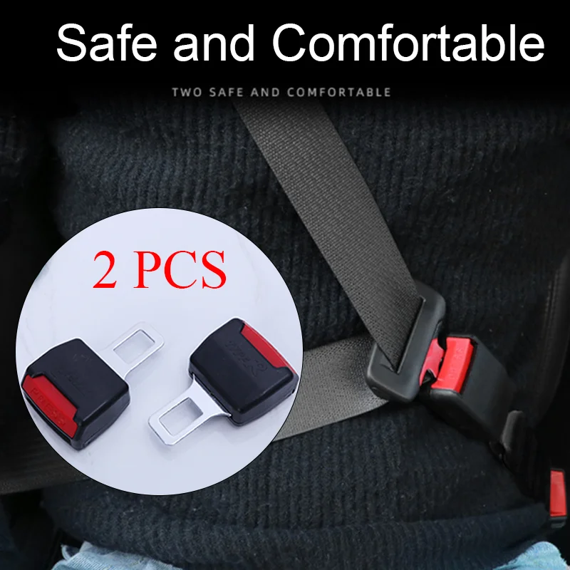 2pcCreativeBlackCarSeatBeltClipExtenderSafetySeatbeltLock