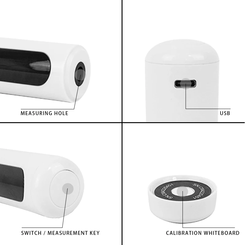 Portable whiteness meter, measuring range 0-200, measure R457 whiteness, support connected app, used for powder, paper, paint, c 6
