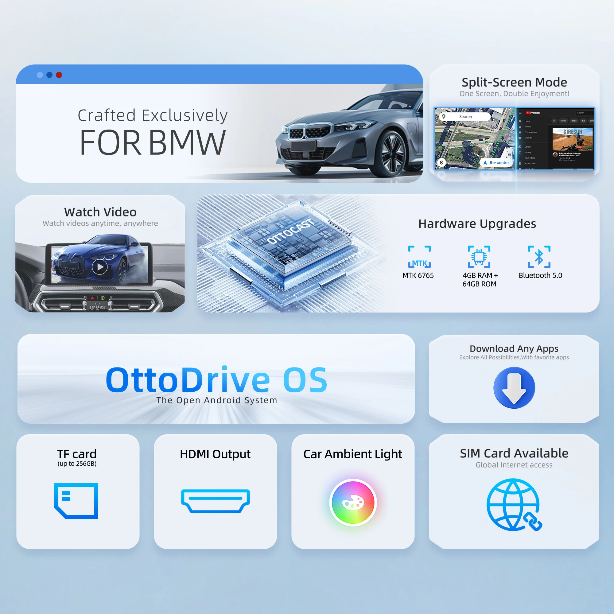 OTTOAIBOX i3 ȵ̵ AI ڽ  TV ڽ, ̴ HDMI , Ʃ ø  , BMW ڵ ׼