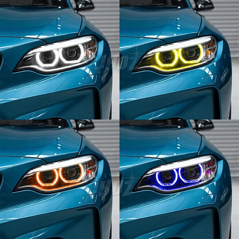 BMW 2 시리즈 F22 F23 F87 M2 옐로우 레드 엔젤 아이즈 DRL LED 칩 보드 63117388923 제논 헤드라이트 주간 주행등