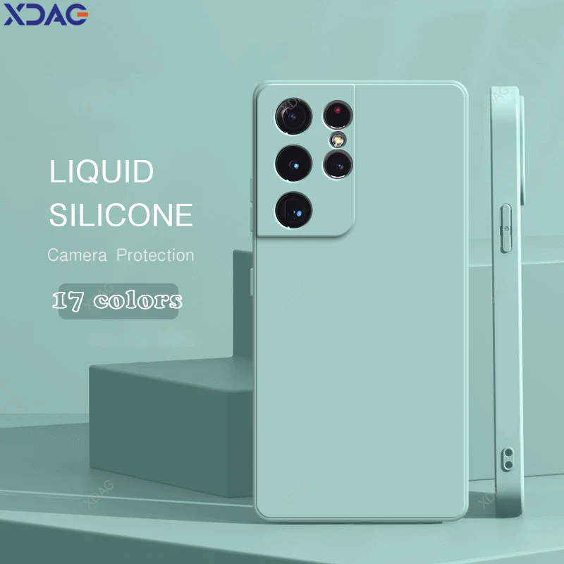 Premium Liquid Silicone Square Back Cover with Dual Layer Protection