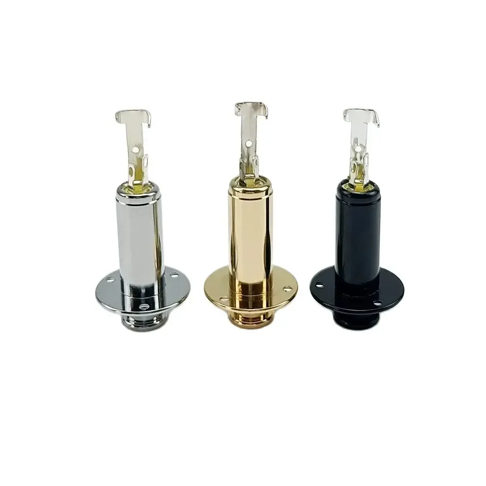 Acoustic Electric Guitar Stereo End Pin Jacks Socket Plug 6.35mm 1/4Inch Pickup Output Jack Plug Socket Guitar Parts