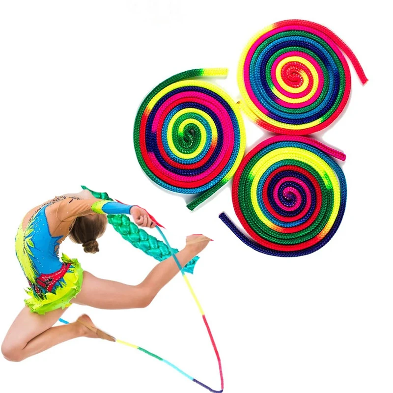 

Gymnastics Arts Rope Jumping Rope Exercise Fitness Rainbow Color Sports Training Rope Rhythmic Gymnastics Rope Competition Rope