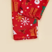 Kids Girls Long Sleeve Athletic Swimsuit Beach Sports Bathing Suit Zipper Beachwear Christmas Santa Pattern Stylish Swimwear 5