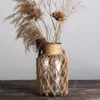 Rustic Hanging Glass Vase Rope Net Dry Flower Glass Vase with Art Hemp Rope Home Transparent Living Room Decor Table Decoration 2