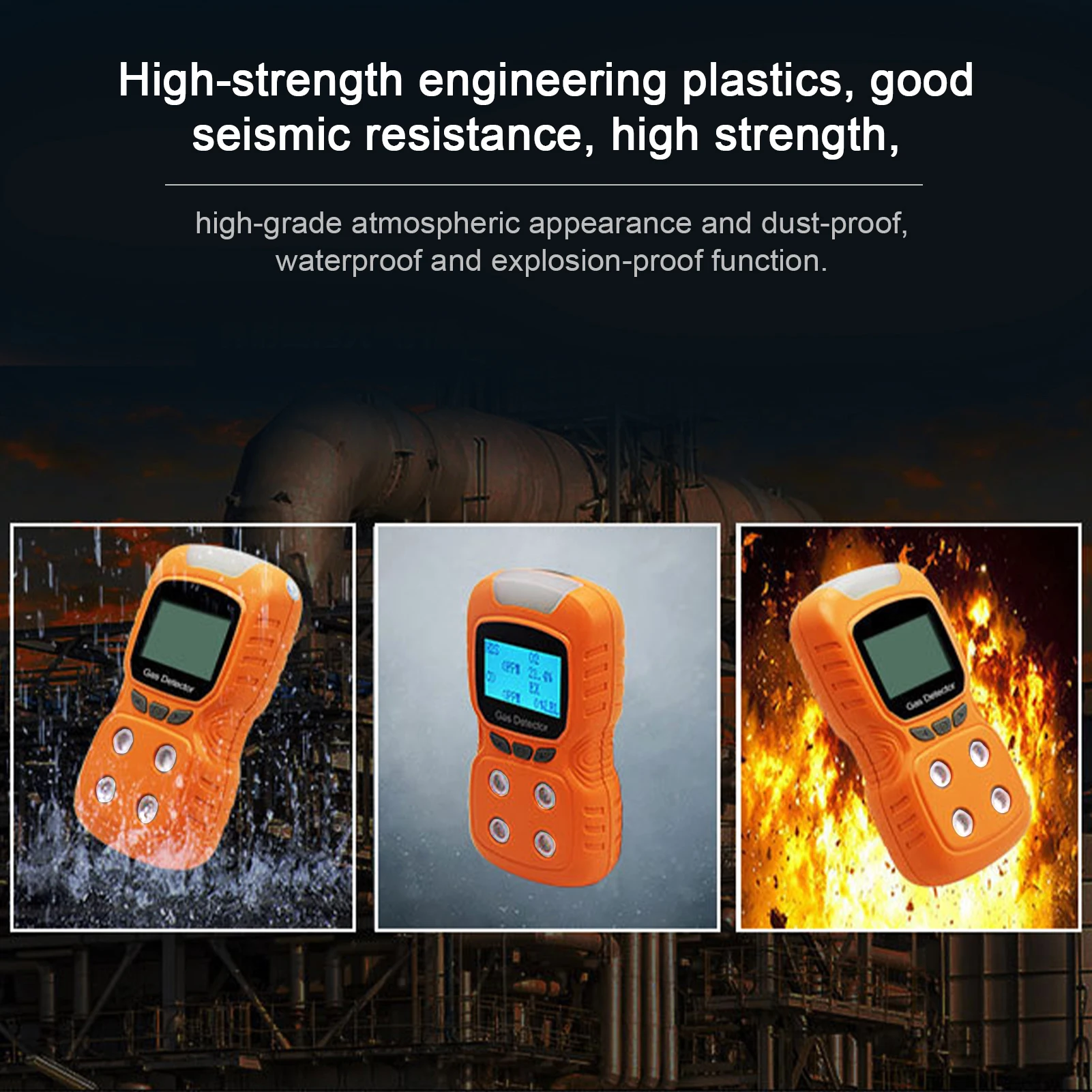 4in 1 Gas Detector CO H2S O2 EX Tester Analyzer Rechargeable LCD Display Sound Light Vibration Alarm Air Quality Tester