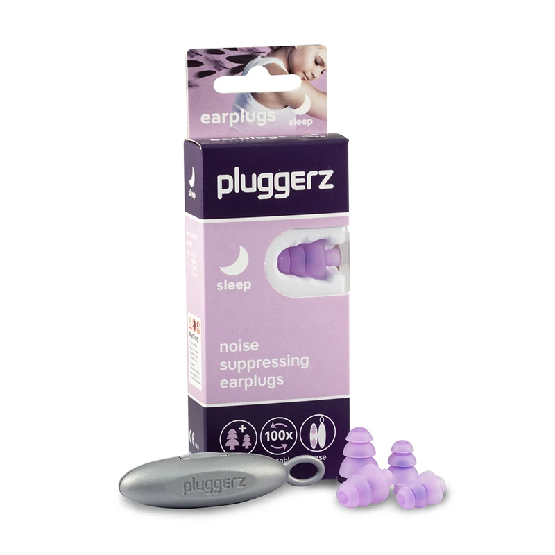 Pluggerz 2pair Soundproof Waterproof Silicone Earplugs Block Snoring Side Sleep Flight Ear Pain