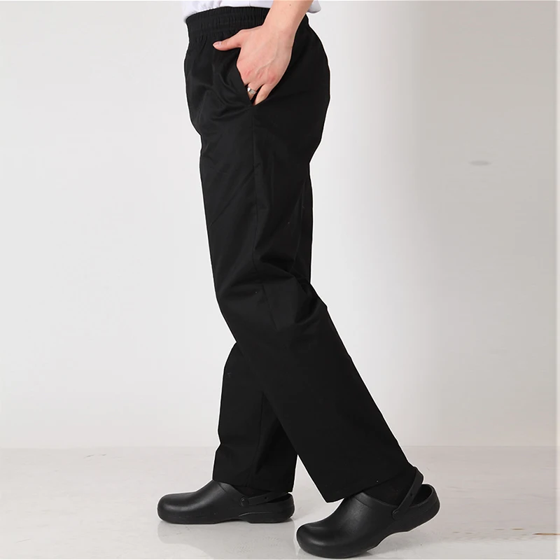 Restaurant Men's Chef Pants Catering Striped Kitchen Pants Hotel Women Waitress Summer Elastic Waist Bottoms Zebra