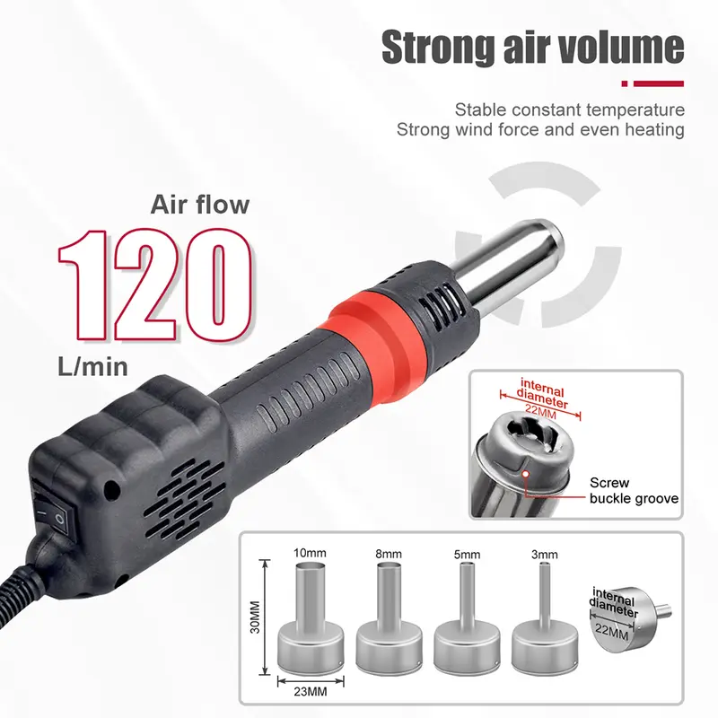 JCD 8208 Heat Gun Micro Soldering Station 750W Soldering Hot Air Gun LCD Digital Hair Dryer For BGA IC Welding Repair Tools - Image 3