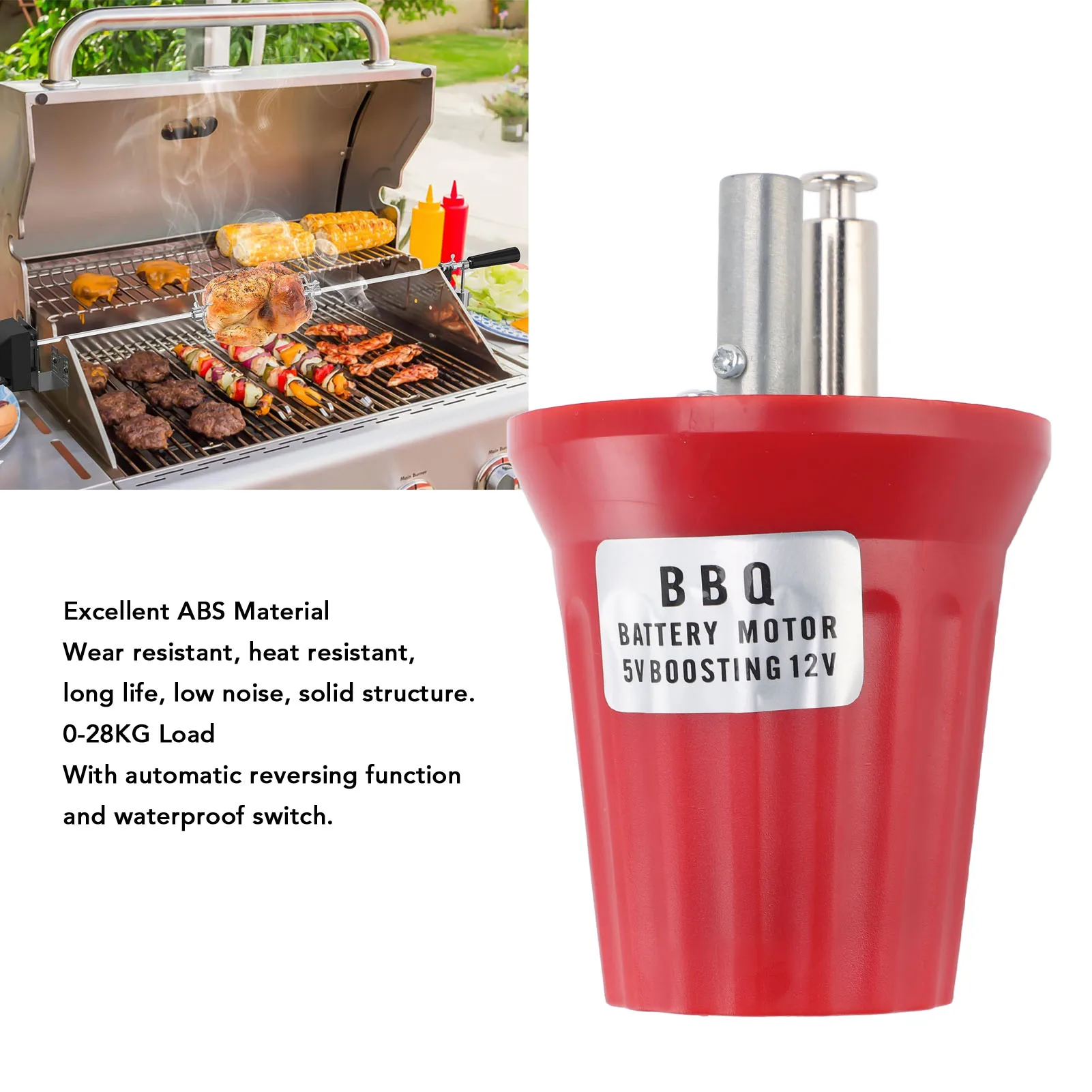Barbecue Grill Rotator Motor Large Torsion 5V to 12V USB Boost Powered Electric Grill Rotator Motor Barbecue Grill Rotator Motor 5