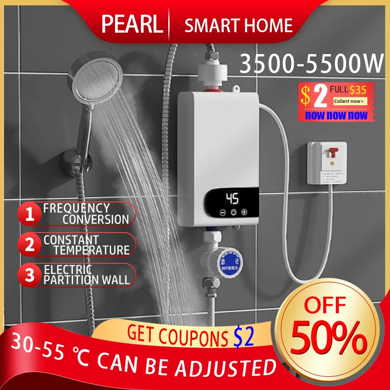 Electric Water Heater Mini Tankless Instantaneous Water Heater Kitchen