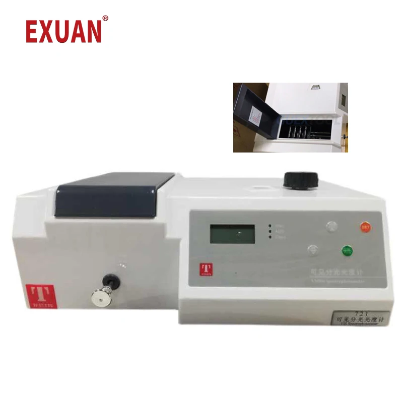 721Visible Spectrometer Wavelength 325-1050nm UV Spectrophotometer Tester Precision UV-Vis Photometer with Analyser Cuvette Kit