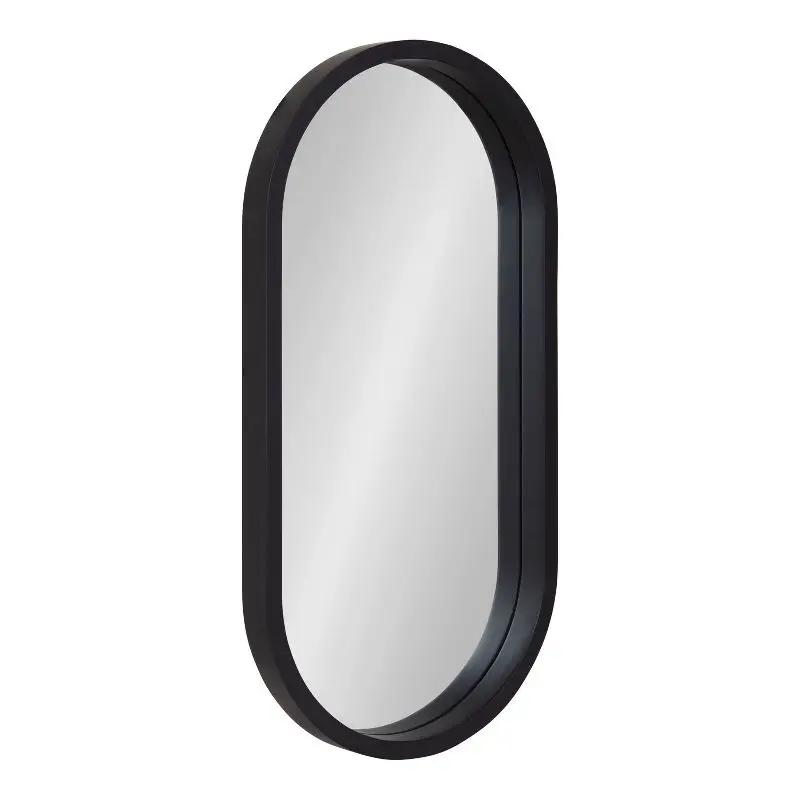 

Bold Oval Wall Mirror in Sleek Black, 12" x 24"