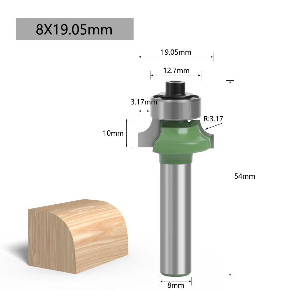 LAVIE 1 Stück 8 mm Rundkantenfräser mit Lager für Holz, Holzbearbeitungswerkzeug, Fräser MC02022 – Detail 5