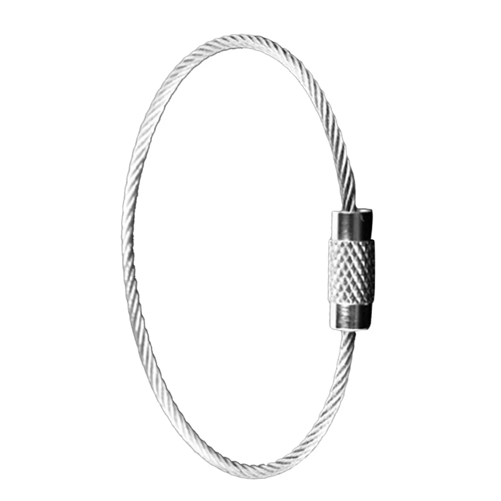 

3pcs Heavy Duty Silver Stainless Steel Wire Key Chain Rings Circle